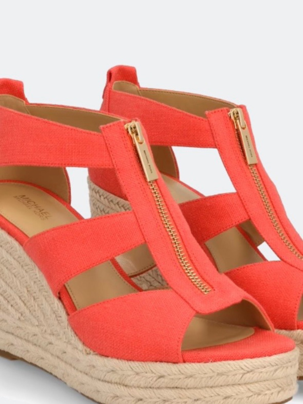 Michael Kors Coral Zip Front Espadrille Wedge Sandals